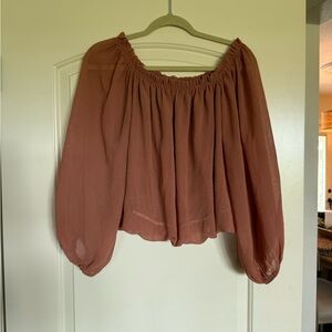 Entro Terracotta / Burnt Orange Off-Shoulder Blouse